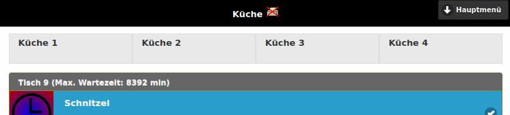Auswahl der Anzeige in der Küchenansicht